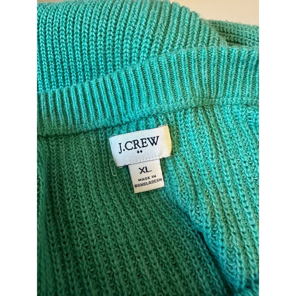 J.Crew Gold Button Raglan Crewneck Sweater in Green | Size XL